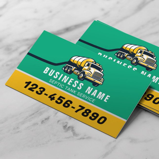 Professional Septic Tank Pumping Service Green Business Card (Creator Uploaded)