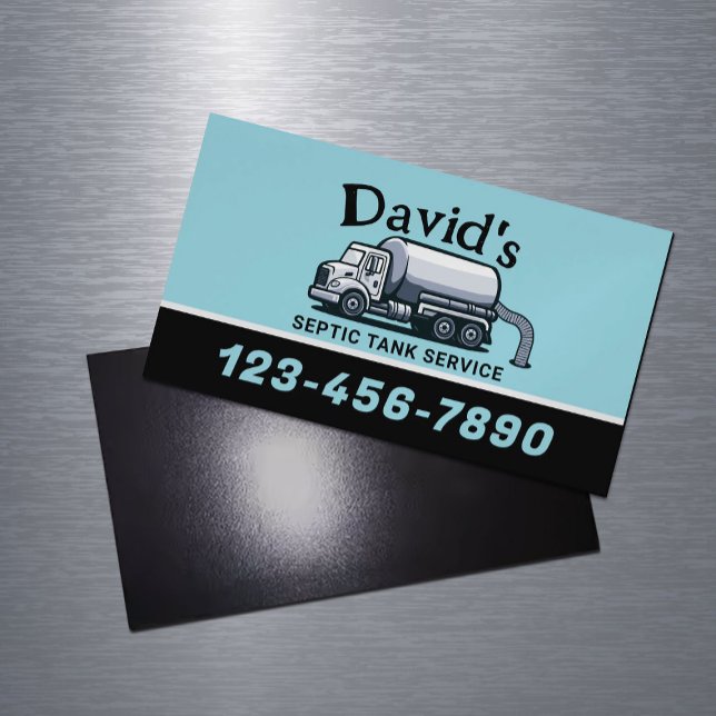 Professional Septic Tank Pumping Service Magnetic Business Card (Creator Uploaded)