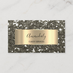Professional Shop Faux Gold Glitter QR Code Busine Business Card
