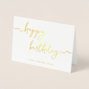 Professional Signature Script Corporate Birthday Foil Card