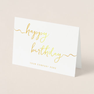 Professional Signature Script Corporate Birthday Foil Card