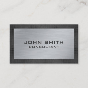 Professional Silver Elegant Modern Metal Black Business Card