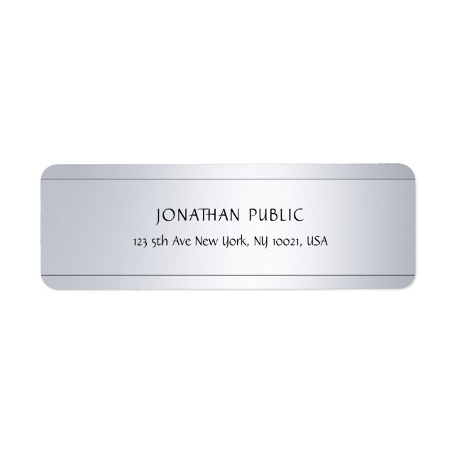 Professional Silver Elegant Modern Return Address (Front)