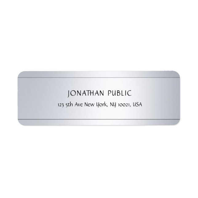 Professional Silver Elegant Moderne Adresse de ret (Devant)