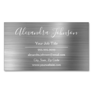 Professional Silver Foil Modern Magnetic Business Card
