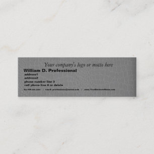 Professional Silver Grey Snakeskin Print Mini Business Card