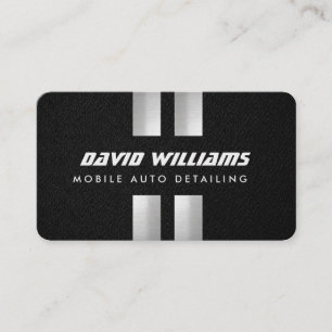 Professional Silver Grey Stripe Elegant Automative Business Card