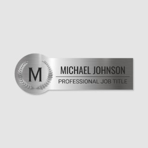 Professional Silver Stainless Steel Metal print  Name Tag