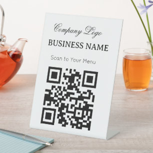 Professional simple 6" x 8" Restaurant Business Pedestal Sign