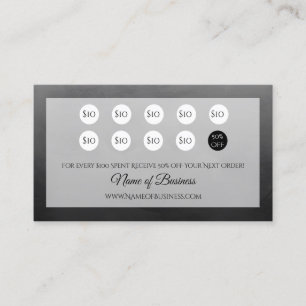 Professional Simple Black Punch Loyalty Rewards Card