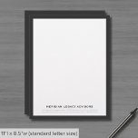 Professional Simple Classic Letterhead<br><div class="desc">Present your correspondence professionally with our Professional Simple Classic Letterhead; white framed in charcoal grey with light grey accents. Ideal for estate planners and attorneys,  this letterhead adds a touch of elegance to your communication. Customizable for your branding,  it's perfect for formal letters and client interactions.</div>