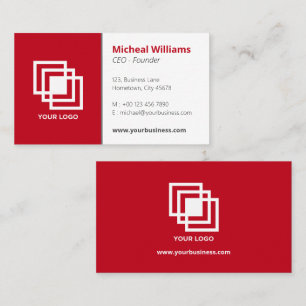 Professional Simple Corporate Red Grey  Business C Business Card