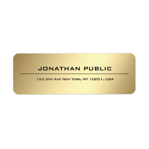 Professional Simple Elegant Gold Adresse de retour
