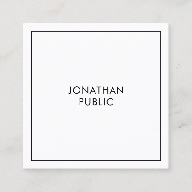 Professional Simple Elegant Template Modern Square Business Card (Front)