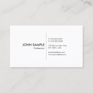Professional Simple Elegant White Modern Business Card