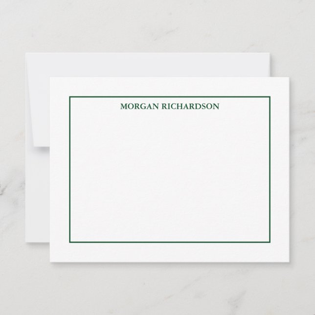 Professional Simple Hunter Green Personalized Card (Front)
