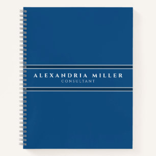 Professional Simple Modern Classic Blue Stripe Notebook