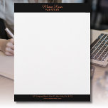 Professional Simple Modern Coral Letterhead<br><div class="desc">Minimalist Clean Black Soli Colour Background and Coral modern font Letterhead. Personalize for your custom use. Click on the "Customize It" button to change the background colour,  font styles and font colour.
Classic Design | Elegant Product | Trendy Colours | Stylish and Fashion | Professional Business Design</div>