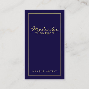 Professional Simple Modern Navy Blue and Gold Business Card