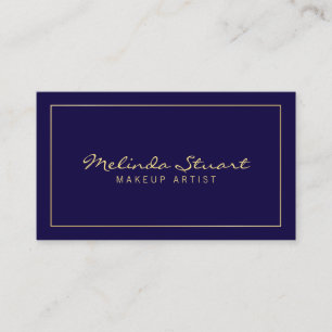 Professional Simple Modern Navy Blue and Gold Business Card