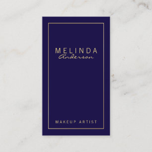 Professional Simple Modern Navy Blue and Gold Business Card