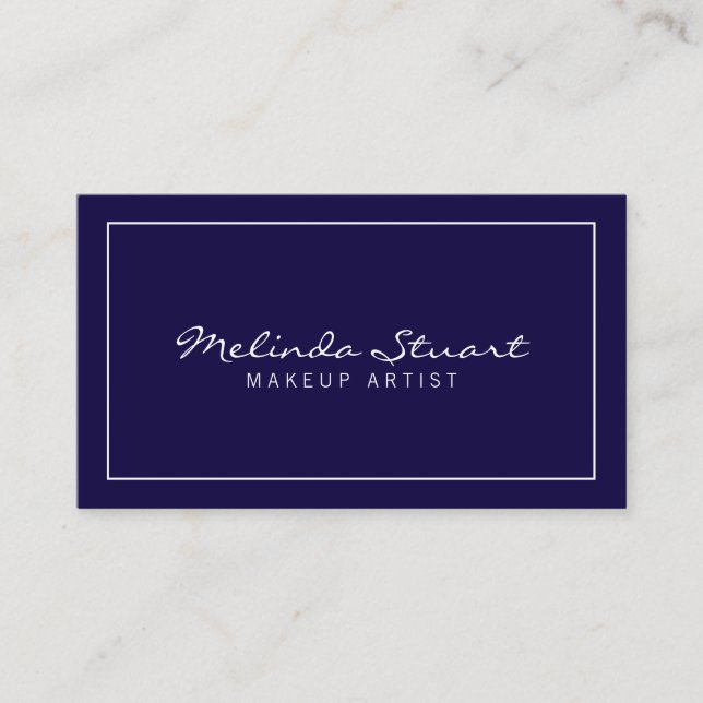 Professional Simple Modern Navy Blue Business Card (Front)