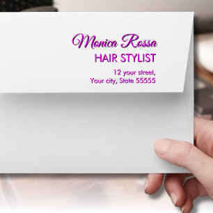 Professional Simple Modern Neon Magenta Black Envelope