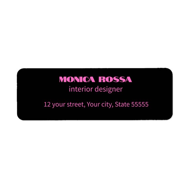 Professional Simple Modern Neon Pink Black (Front)