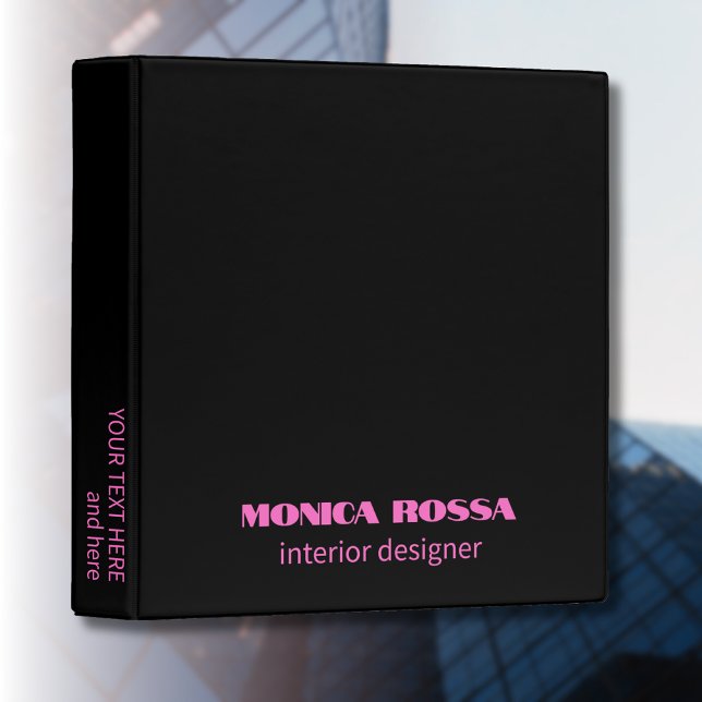 Professional Simple Modern Neon Pink Black Binder (Creator Uploaded)