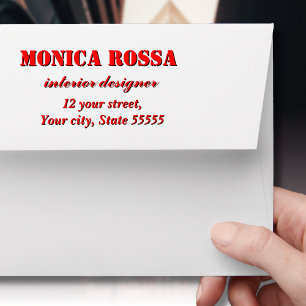 Professional Simple Modern Neon Red Black Envelope