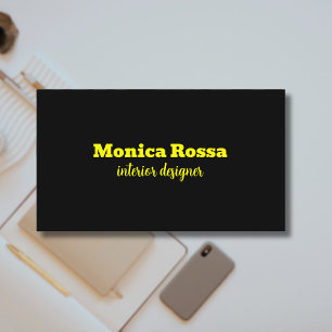 Professional Simple Modern Neon Yellow Black Business Card