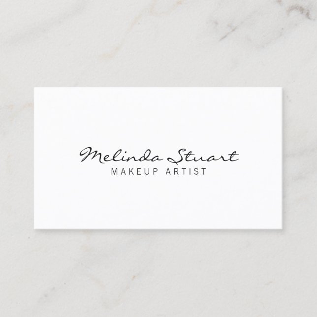 Professional Simple Modern White Business Card (Front)