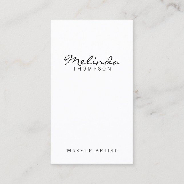 Professional Simple Modern White Business Card (Front)