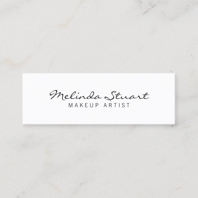 Professional Simple Modern White Mini Business Card (Front)