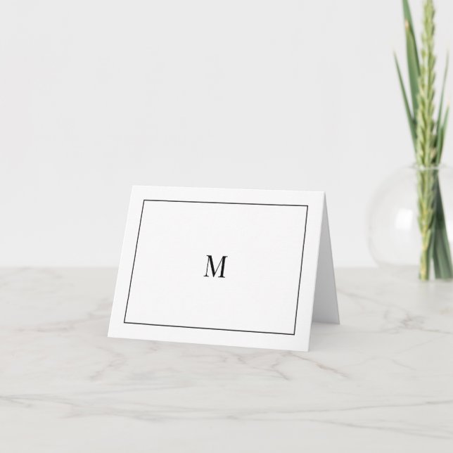 Professional Simple Monogram Note Card (Front)