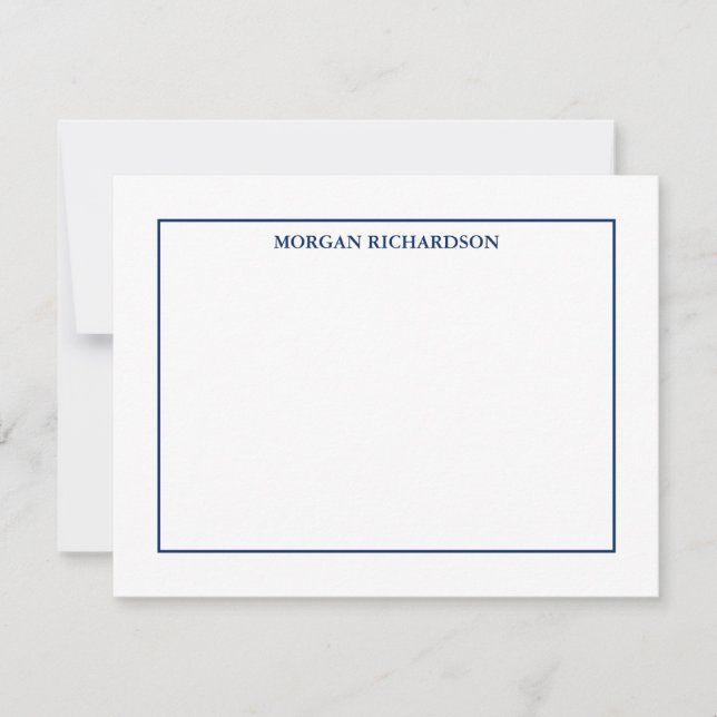 Professional Simple Navy Blue Personalized Card (Front)