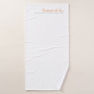 Professional Simple Plain Calligraphy Name Bath Towel