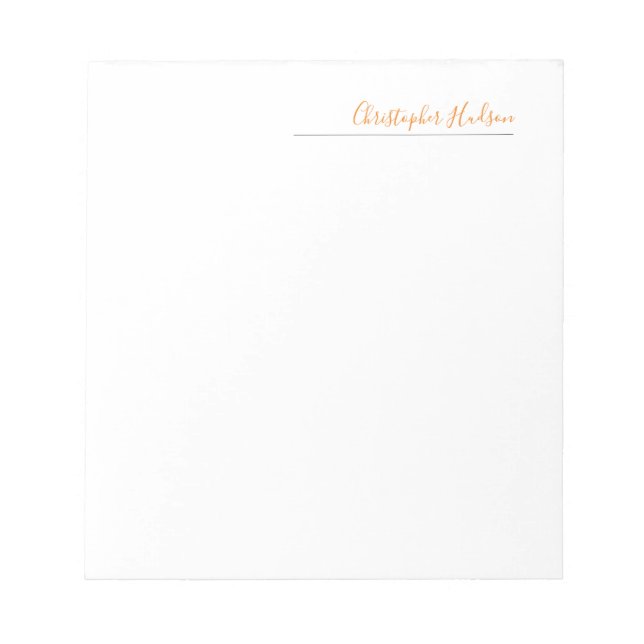 Professional Simple Plain Calligraphy Name Notepad (Front)