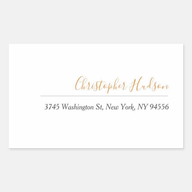Professional Simple Plain Calligraphy Name Sticker (Front)