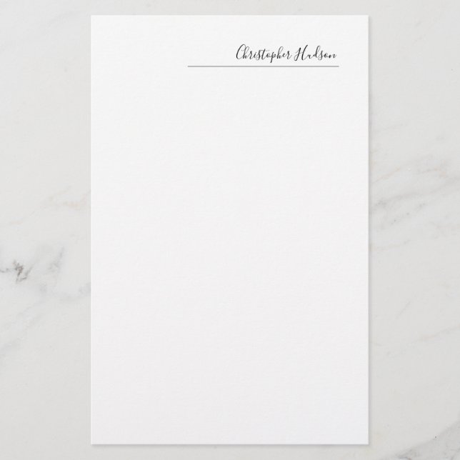 Professional Simple Plain Create Customize Stationery (Front)
