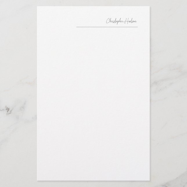 Professional Simple Plain Create Customize Stationery (Front)