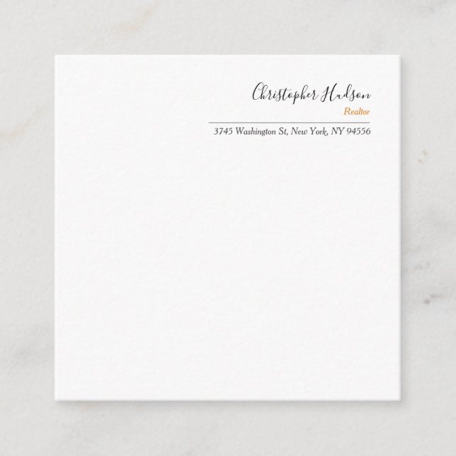 Professional Simple Plain Realtor Real Estate Enclosure Card (Front)