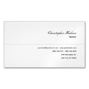 Professional Simple Plain Realtor Real Estate Magnetic Business Card