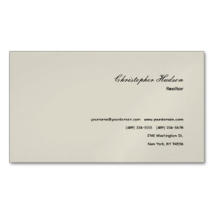 Professional Simple Plain Realtor Real Estate Magnetic Business Card