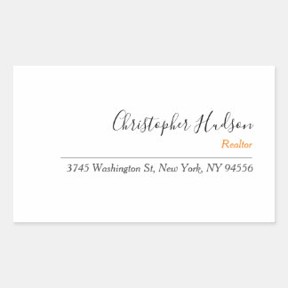 Professional Simple Plain Realtor Real Estate Sticker