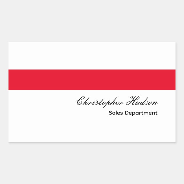 Professional Simple Plain Red White Sticker (Front)