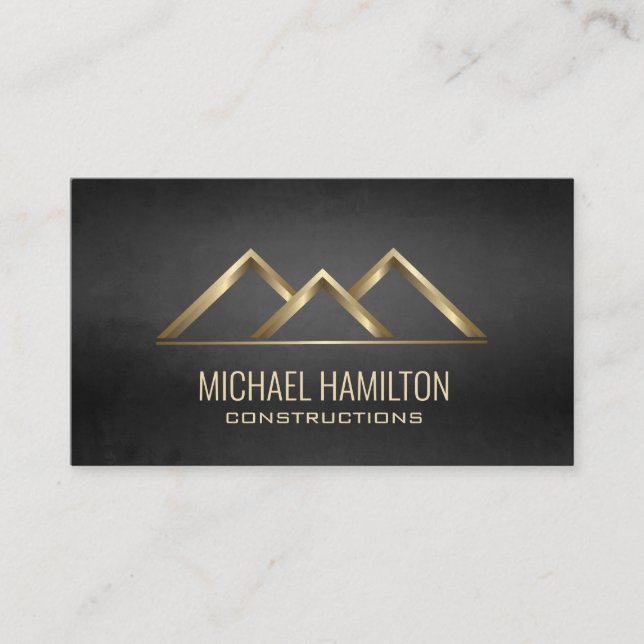Professional simple real estate construction logo business card (Front)