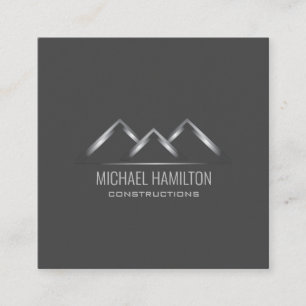 Professional simple real estate construction logo square business card