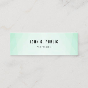 Professional Simple Trendy Mint Green Modern Mini Business Card