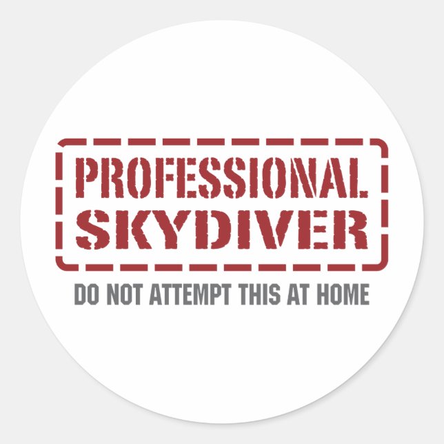 Professional Skydiver Classic Round Sticker (Front)